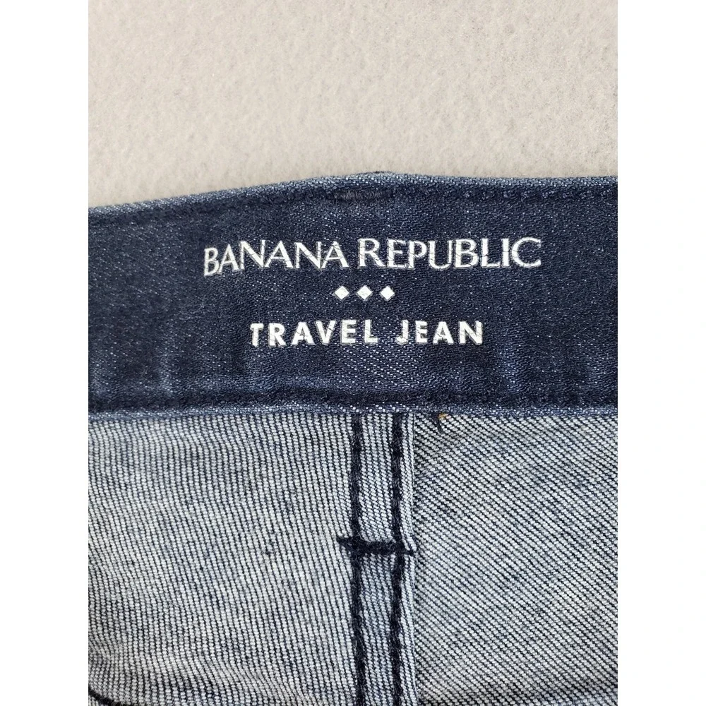 Banana Republic Men Jean 33X32 Blue Denim Slim Straight Leg Mid Rise Stretch‎